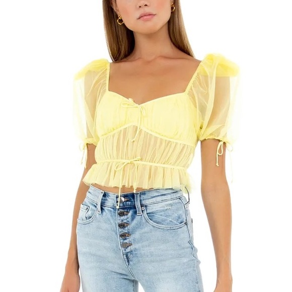 FOR LOVE AND LEMONS SUNSHINE YELLOW TOP SIZE XS